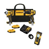 COMBO Taladro 20V + Atornillador 2 baterías 2Ah DCK279D2B2 Dewalt + Medidor de Distancia Láser DWHT77100 Dewalt