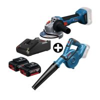 COMBO Bosch: Amoladora Inalámbrica GWS18v-8 + Soplador aire GBL 18V-120 + 2 Baterías 18v 4ah + Cargador Bivolt