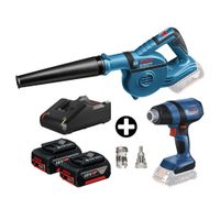 COMBO Bosch: Soplador aire GBL 18V-120 + Pistola de calor inalámbrico Ghg 18v-50 + 2 Baterías 18v 4ah + Cargador Bivolt