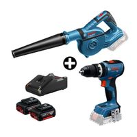 COMBO Bosch: Taladro Atornillador Inálambrico Gsb 18V-65 Baretool + Soplador aire GBL 18V-120 + 2 Baterías 18v 4ah + Cargador Bivolt