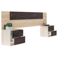 Cabecera + Velador Santino Cama 2Plz Bicolor - Muebles Bonno