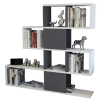 LIBRERO ESTANTE KARLIN COLOR BLANCO Y NEGRO MUEBLES BONNO