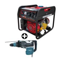 COMBO Martillo Perforador Makita AVTHR5212C 1510W 11.9kg + Generador Gasolina PR3000H Motor Honda 2500W Werken