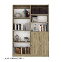 Combo Modular: 2 Estantes 7 Niveles 2 Puertas Home Macadamia