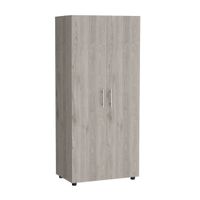 Ropero Tera 2 Puertas 180x180x48cm Melamina Ceniza y Blanco Tuhome