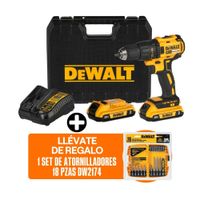 Taladro Percutor 20v Max Dcd7781d2-b2 + Set Atornillador 18 piezas Dewalt