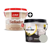 COMBO Pintura Látex Vencelatex Mate Nuevo Ostra 1 galón + Sellador CPP 1 galón