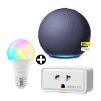 COMBO Asistente de Voz Parlante Inteligente Amazon Echo Dot 5 Azul + Enchufe Werken Smart + Foco Werken Smart