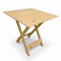 Mesa plegable comedor en madera pino cuadrada 80x80cm