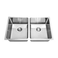 Lavadero de Cocina 2 Pozas Trebol Vermont Dobl 75x44cm Acero Inoxidable