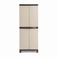 Ropero tipo Madera Grande Marrón y Beige Polinplast