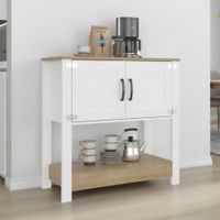 Mueble Estación Café 2 puertas Latte Blanco/fresno 87x89cm Tuhome