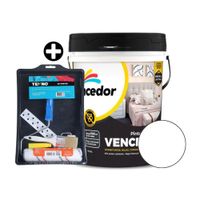 COMBO Pintura Látex Vencelatex Mate Nuevo Bl 4 gl + Kit Pintor Tekno de Polipropileno/Acero Bl