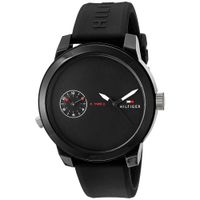 Reloj Tommy Hilfiger Denim 1791326 para Hombre Hora Dual Correa de Silicona Negro