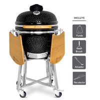 Kamado Granada 20"" Negro + Regalos Básicos | Grillcorp