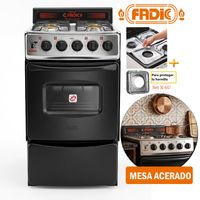 Cocina Fadic con respaldar y Horno 20 Sami 4H Negro +Protector