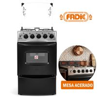 Cocina con tapa de vidrio y Horno Sami 4h Negro