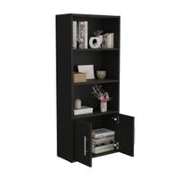 Biblioteca Eco Joy 2 Puertas 4 Niveles Melamina Wengue Tuhome