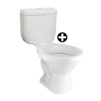 COMBO Trebol: Taza Universal Blanco Sdw + Estanque Nuevo Sifon Jet Blanco Pulsador Dual