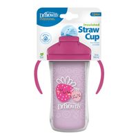 Vaso con cañita 10 oz/300ml con asas - Ballenas,Rosado.