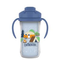 Vaso con cañita 10 oz/300ml con asas - Azul