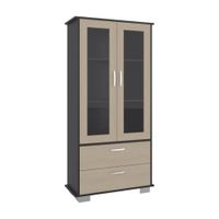 Vitrina 2 Cajones Classic Color Avellana/Cartagena 164.8x80x35.3cm Tuhome