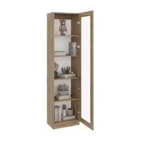 Vitrina 1 Puerta Home-E6 Macadamia/Blanco 180.6x45x31.3cm Tuhome