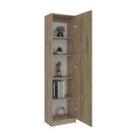 Estante 1 Puerta Home-E5 Macadamia/Blanco 180.6x45x31.4cm Tuhome