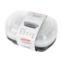 Set de 6 Envases para Alimentos Transparente Negro 600ml Windrose