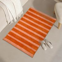 Alfombra Rectangular Rayas Naranja 80x120cm Orange
