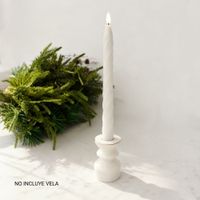 Candelabro Cerámico Geométrico Blanco 8.3cm