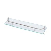 Repisa Rectangular Vidrio con Soporte Inoxidable 38.5cm