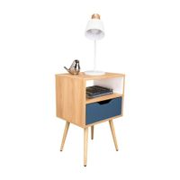Velador 1 Cajon Otom Fresno/Kronos Azul 63x40x35cm Tuhome