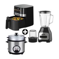 Combo Taurus: Freidora de Aire Gourmet 5.5L + Licuadora Bl-600 + Olla Arrocera 180 MCS II