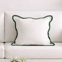 Cojín Velvet Borde con ondas Verde 40x40cm