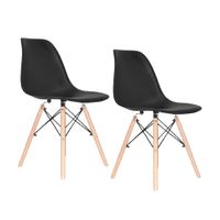 Set x 2 Sillas de Diseño Fija Eames Negro Bonno