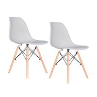 Set x 2 Sillas de Diseño Fija Eames Gris Bonno