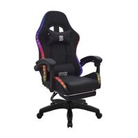 Silla Gamer Play con Reposapiés y Luces RGB Negro Bonno
