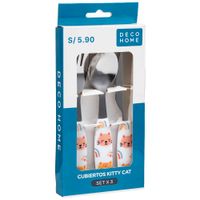 Set Cubiertos DECO HOME Kitty Cat x3un