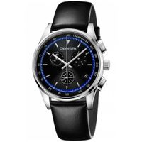 Reloj Calvin Klein Completion Chrono KAM271C1 Suizo Cristal de Zafiro Fecha Correa de Cuero Negro