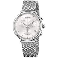 Reloj Calvin Klein High Noon Chrono K8M27126 Suizo Fecha Cronometro Acero Inoxidable Plateado