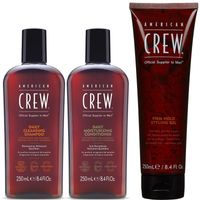 Daily Shampoo + Acondicionador + Gel Fijación Fuerte American Crew Men