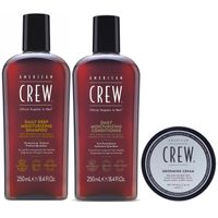 Shampoo Hidratante +Conditioner +Cera Grooming Cream American Crew Men