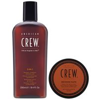 3 en 1 Shampoo, Conditioner y Body Wash + Cera Defining Paste American Crew Men