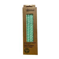 50 Piezas Sorbetes Desechables Salvia/Blanco
