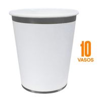 Set de 10 Vasos Desechables Filo+Base Plata 266ml