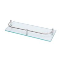 Repisa Rectangular Vidrio con soporte inoxidable 28.5cm