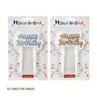 Vela de cumpleaños 75x45cm Blanco/Dorado