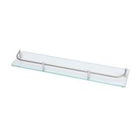 Repisa Rectangular Vidrio Con Soporte Inoxidable 48.5cm