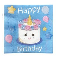 Set de 20 Servilletas Desechables Unicornio 33x33cm